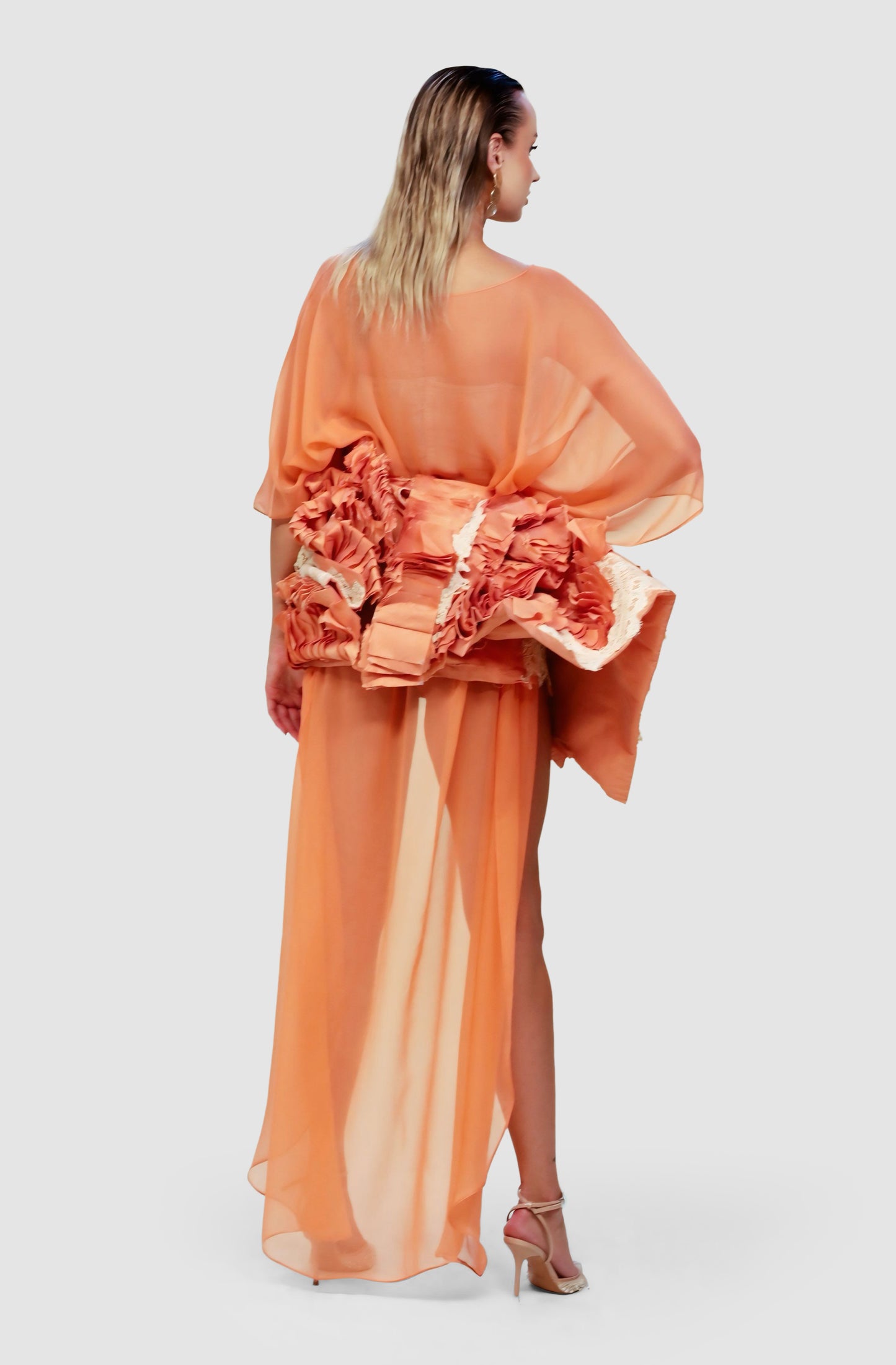 Runway Edition: Peaches Silk Organza Sculptural Dress