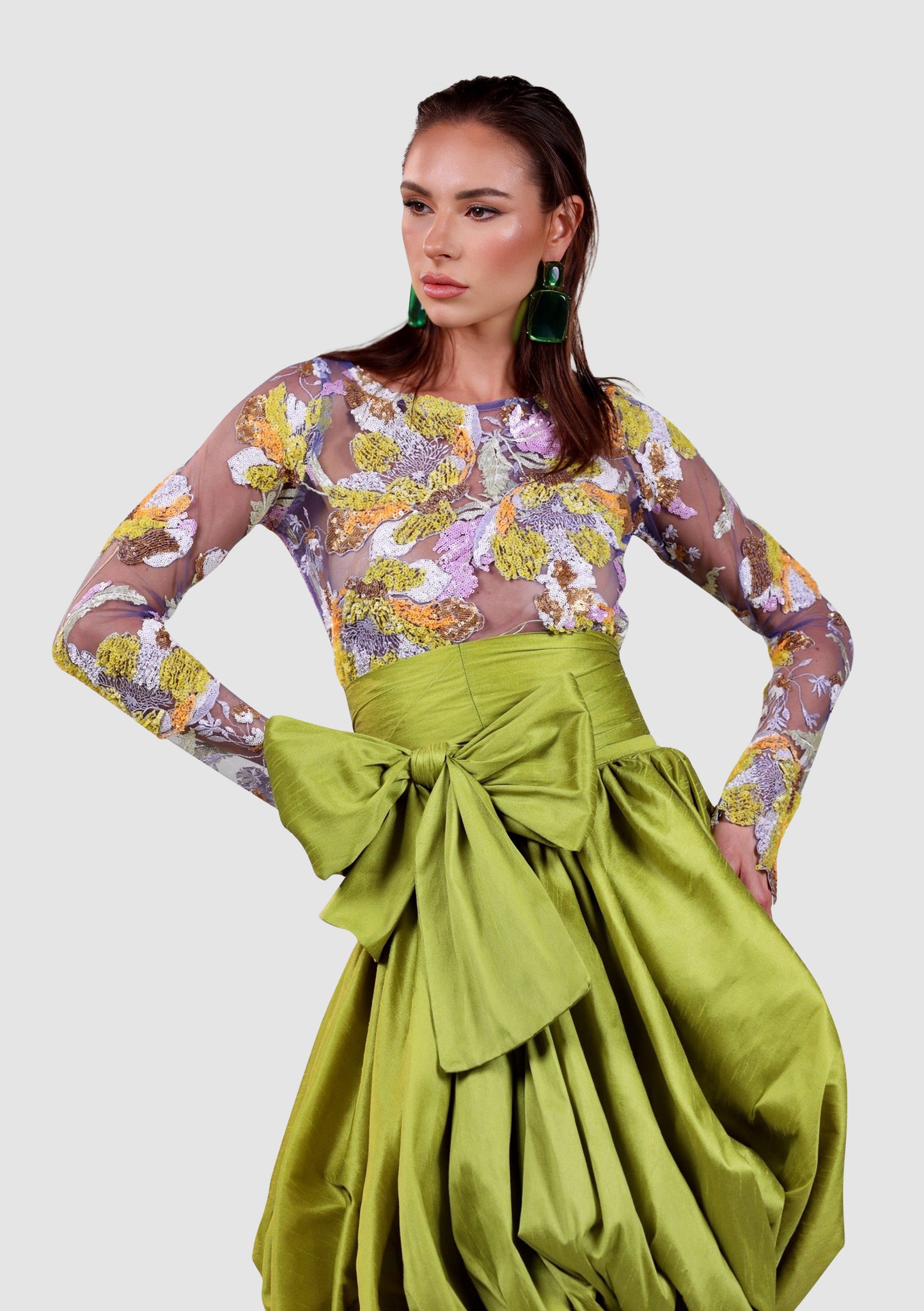 Chartreuse Couture Gown