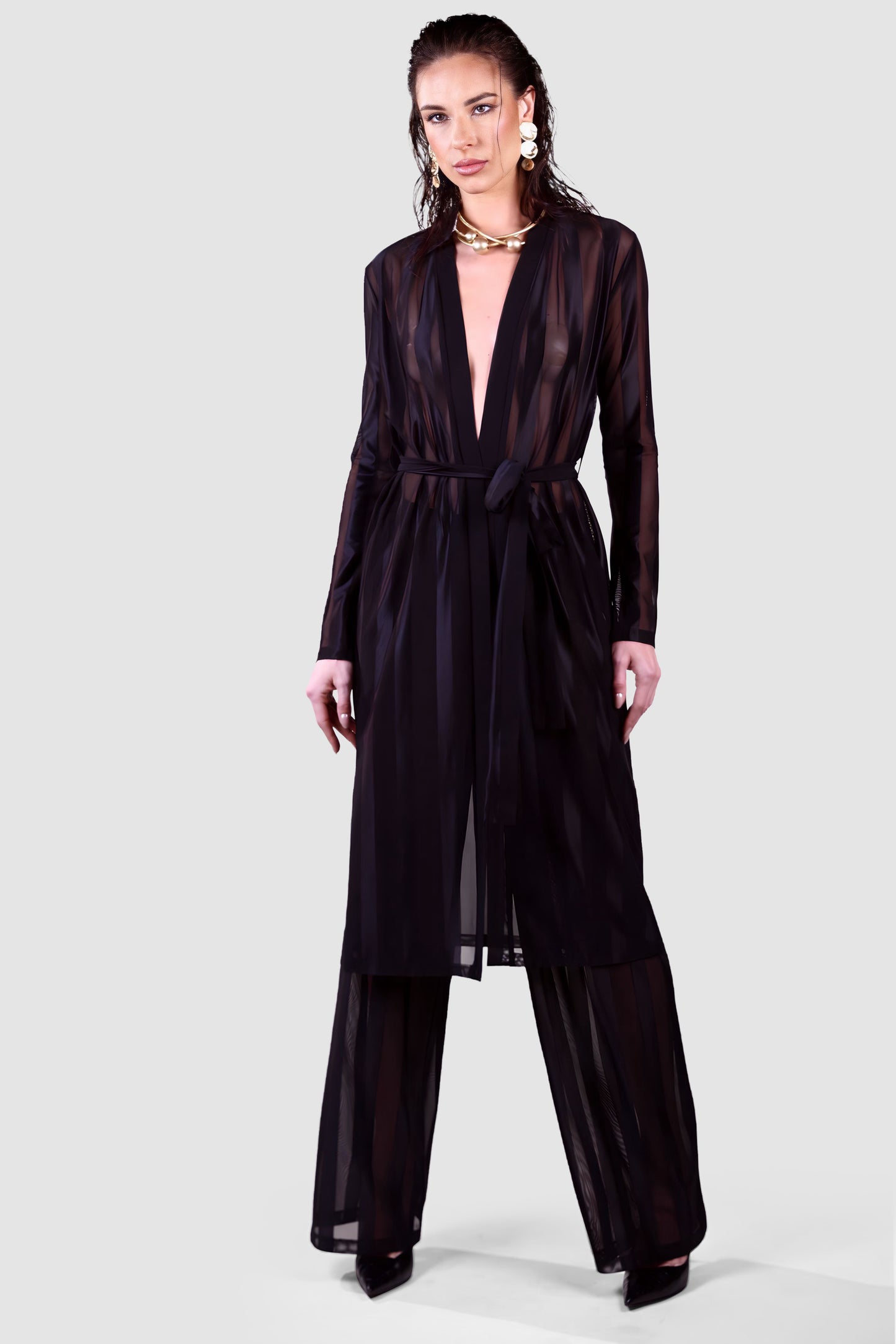 Black Sheer Layered Set