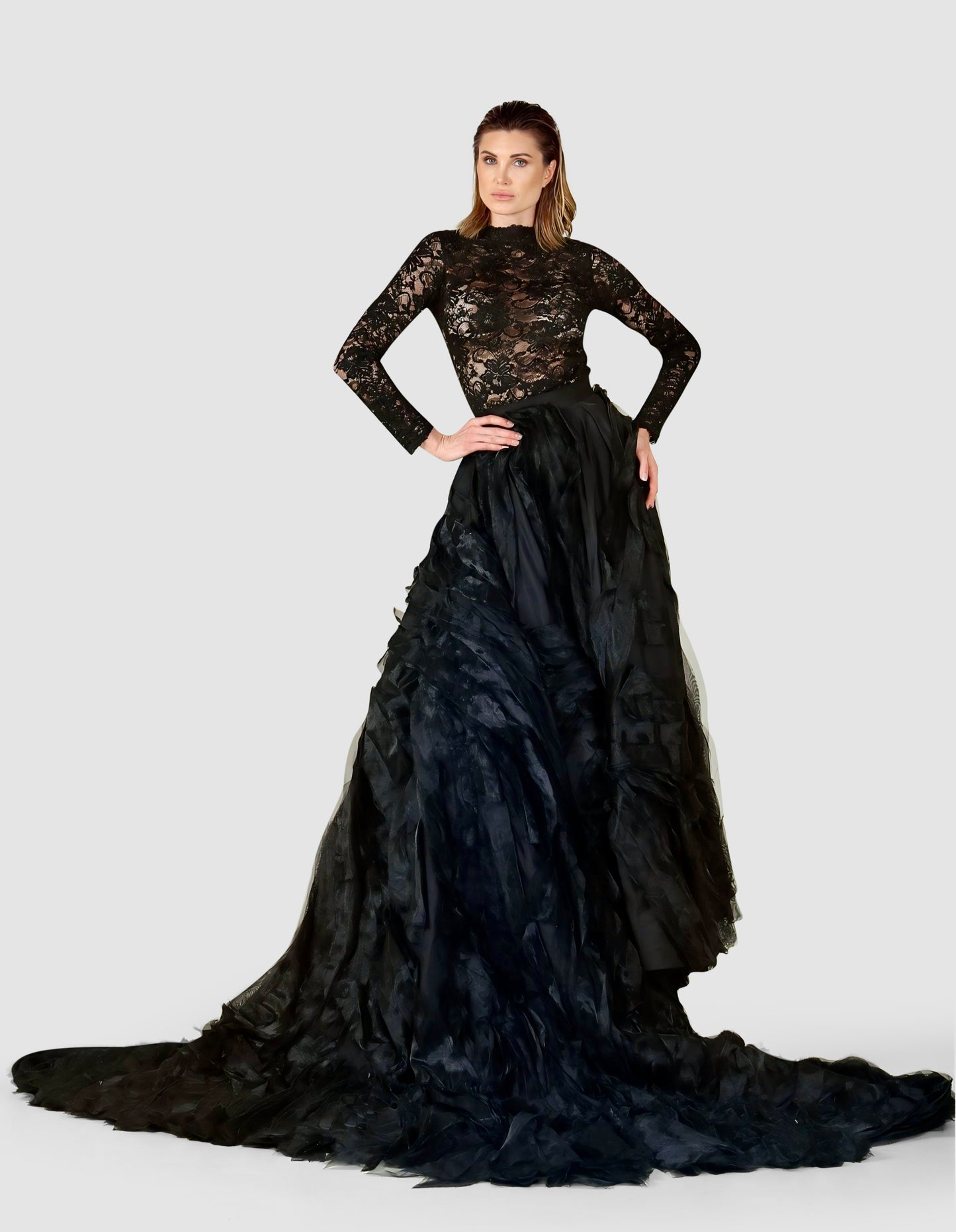 Obsidian Majesty Skirt – A Dramatic Statement in Organza
