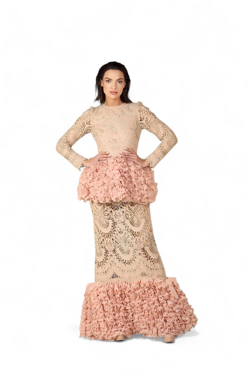 Pink gipure Dress
