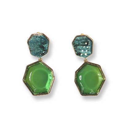 Geometric Resin Drop Earrings