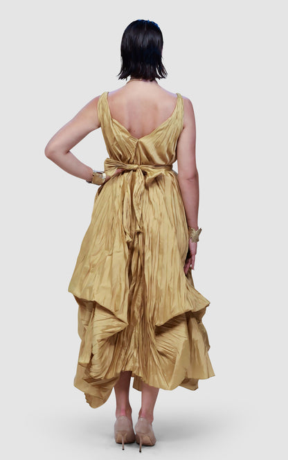 Goddess Drape Taffeta Evening Dress