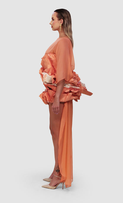 Runway Edition: Peaches Silk Organza Sculptural Dress
