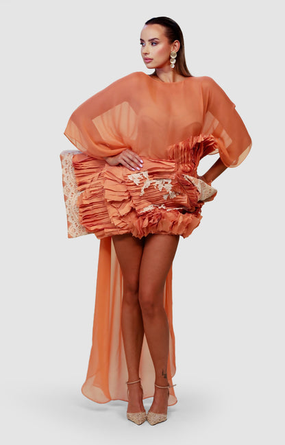 Runway Edition: Peaches Silk Organza Sculptural Dress