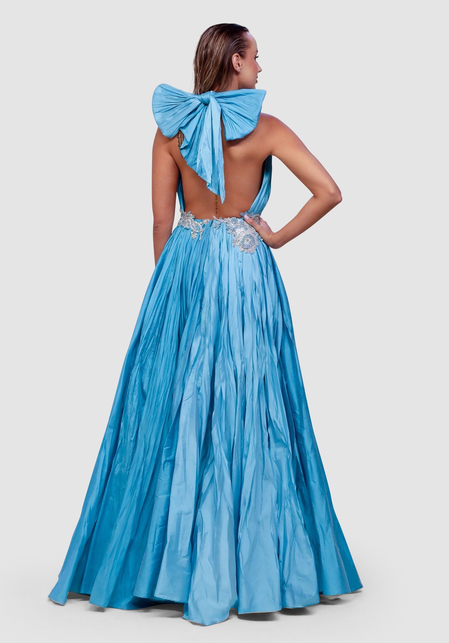 Celestial Aqua Crystal Gown