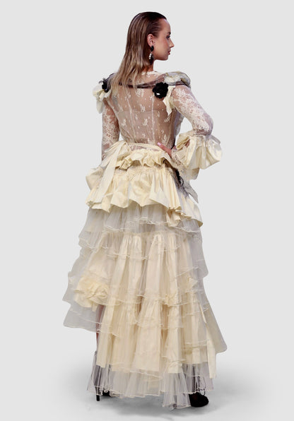 Ivory Lace & Taffeta Couture Gown