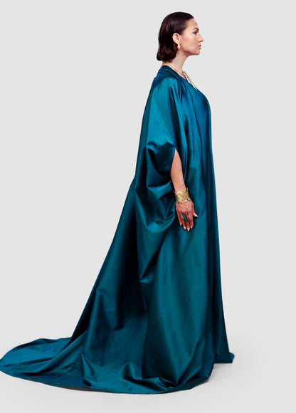 Sea Teal Gown & Kaftan Ensemble