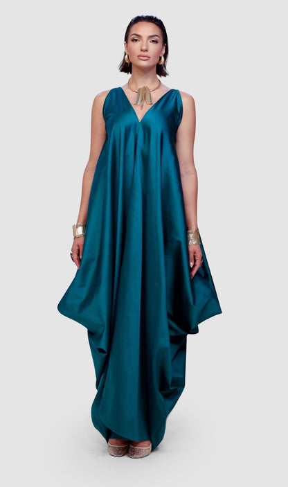 Sea Teal Gown & Kaftan Ensemble