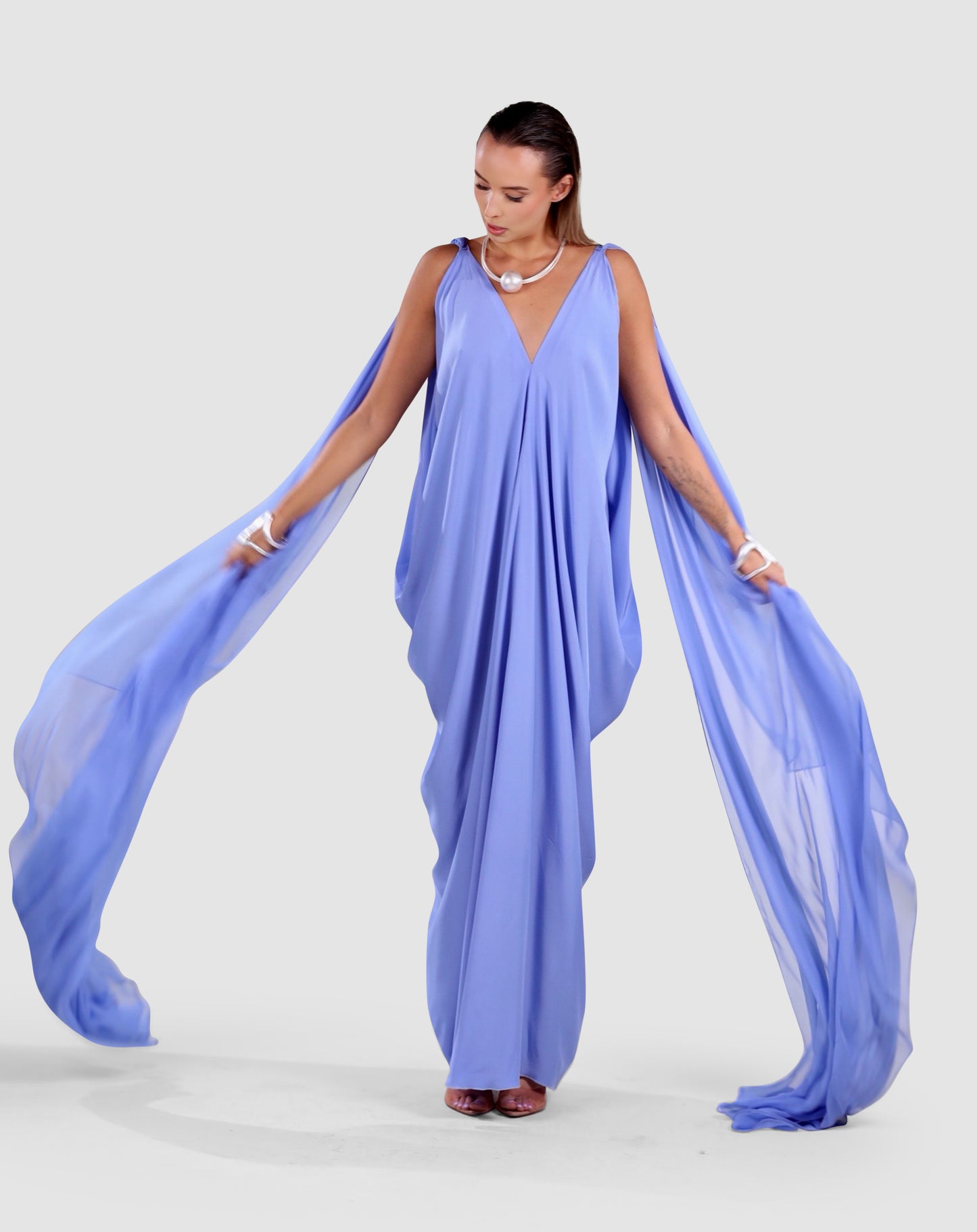 Nazeni Lumière Silk Chiffon Gown