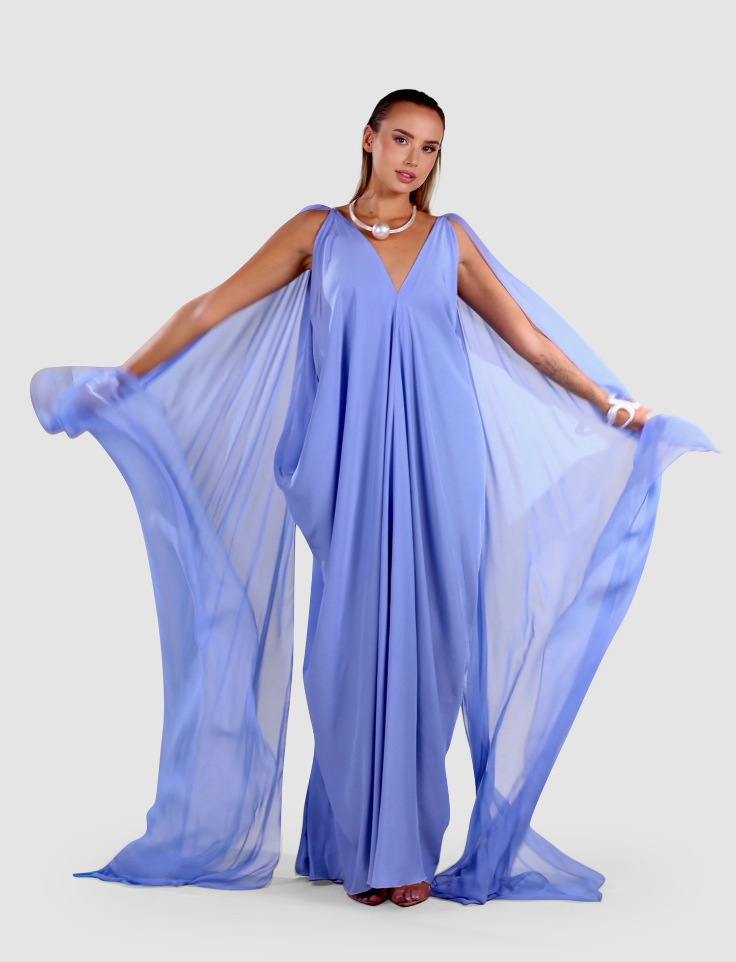Nazeni Lumière Silk Chiffon Gown