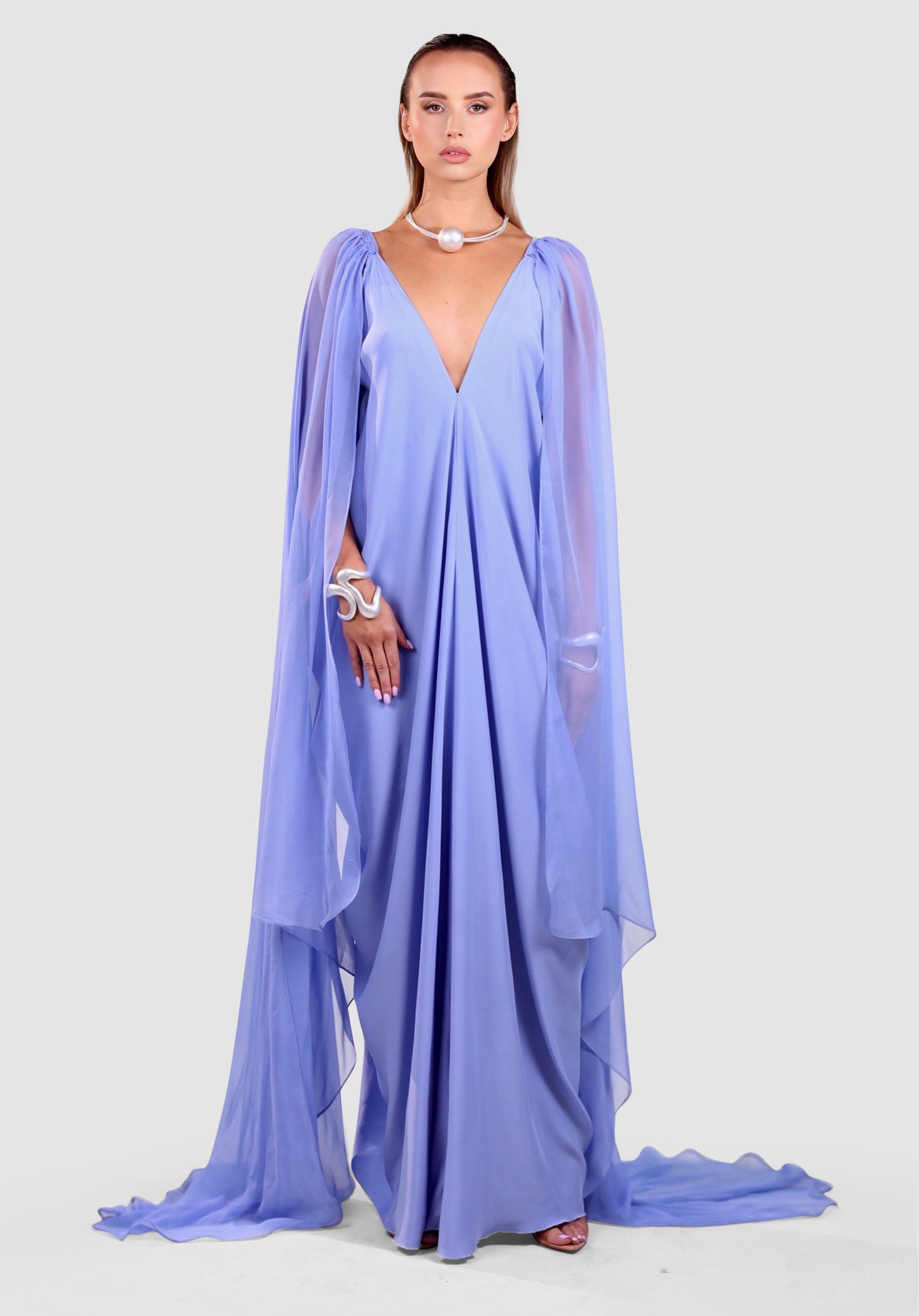 Nazeni Lumière Silk Chiffon Gown