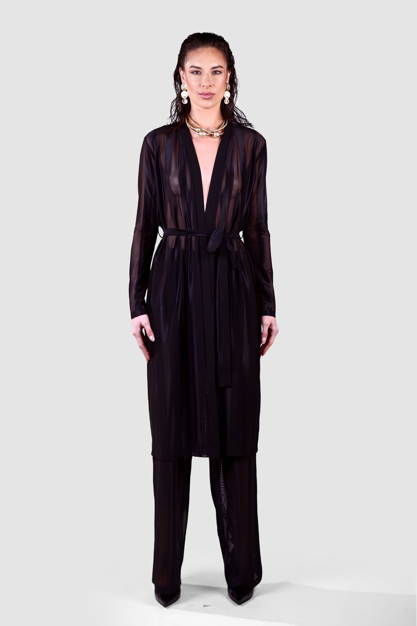 Black Sheer Layered Set