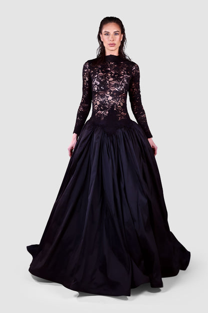 Black Lace Ball Gown