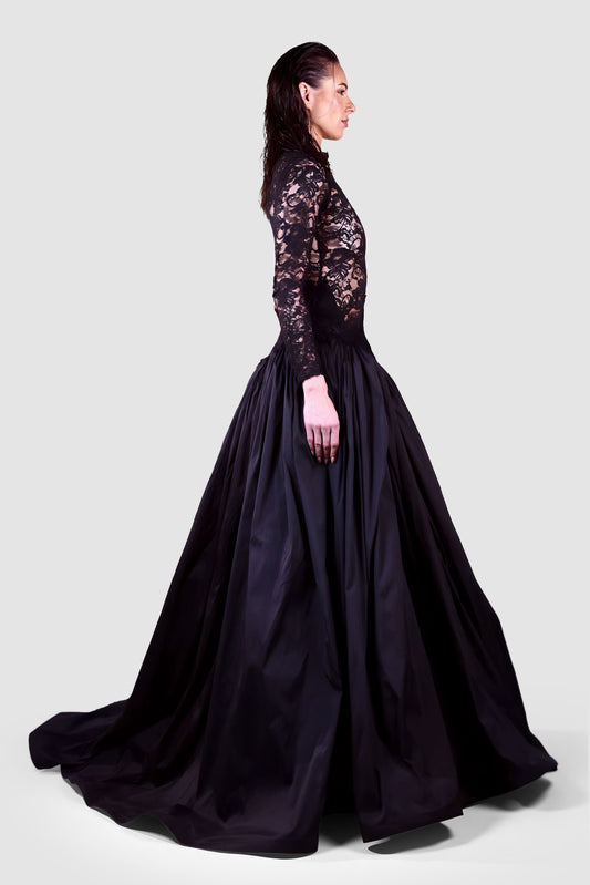 Black Lace Ball Gown