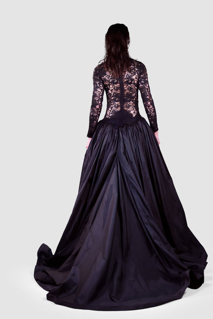 Black Lace Ball Gown