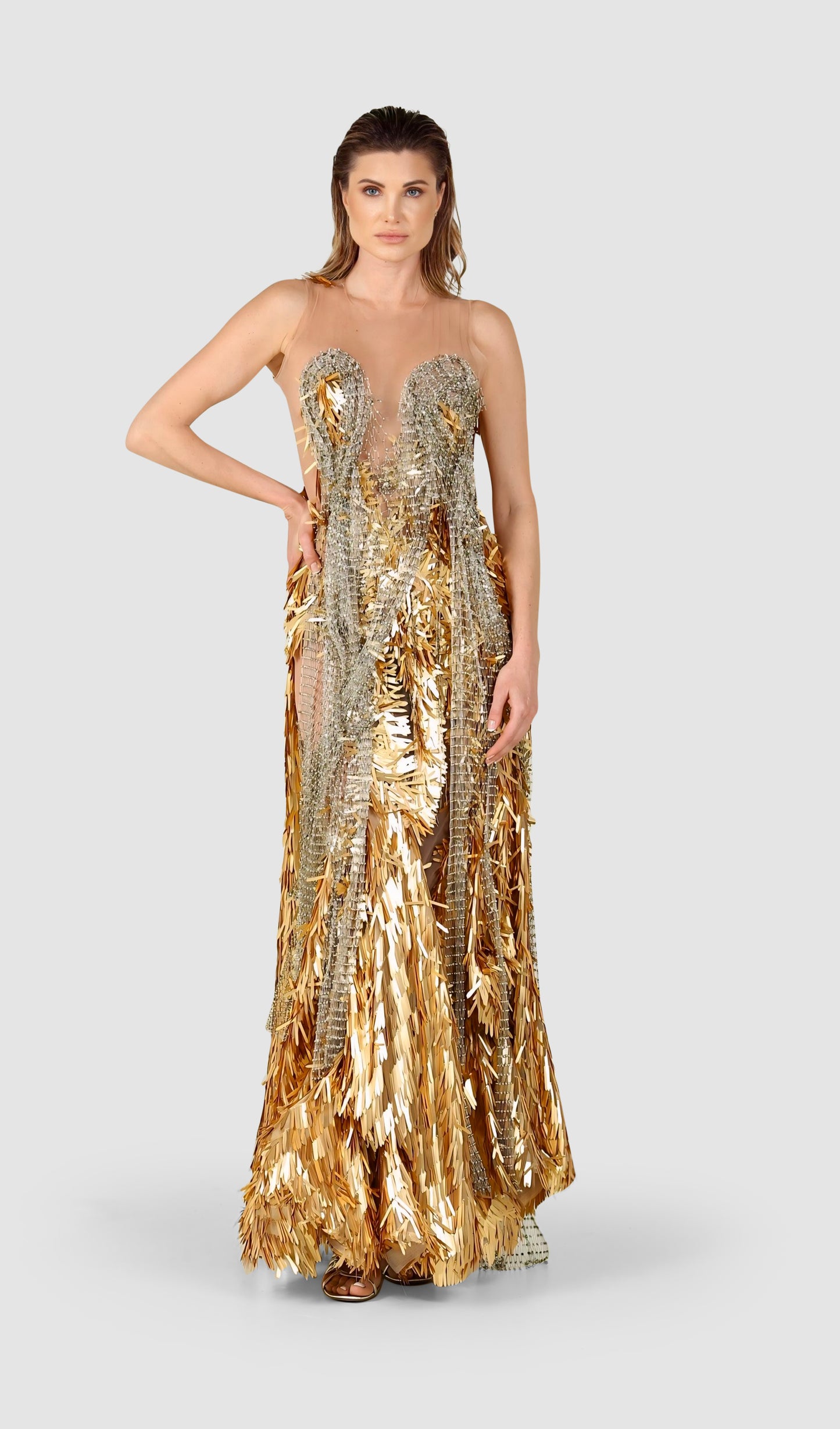 Gold metal Dress
