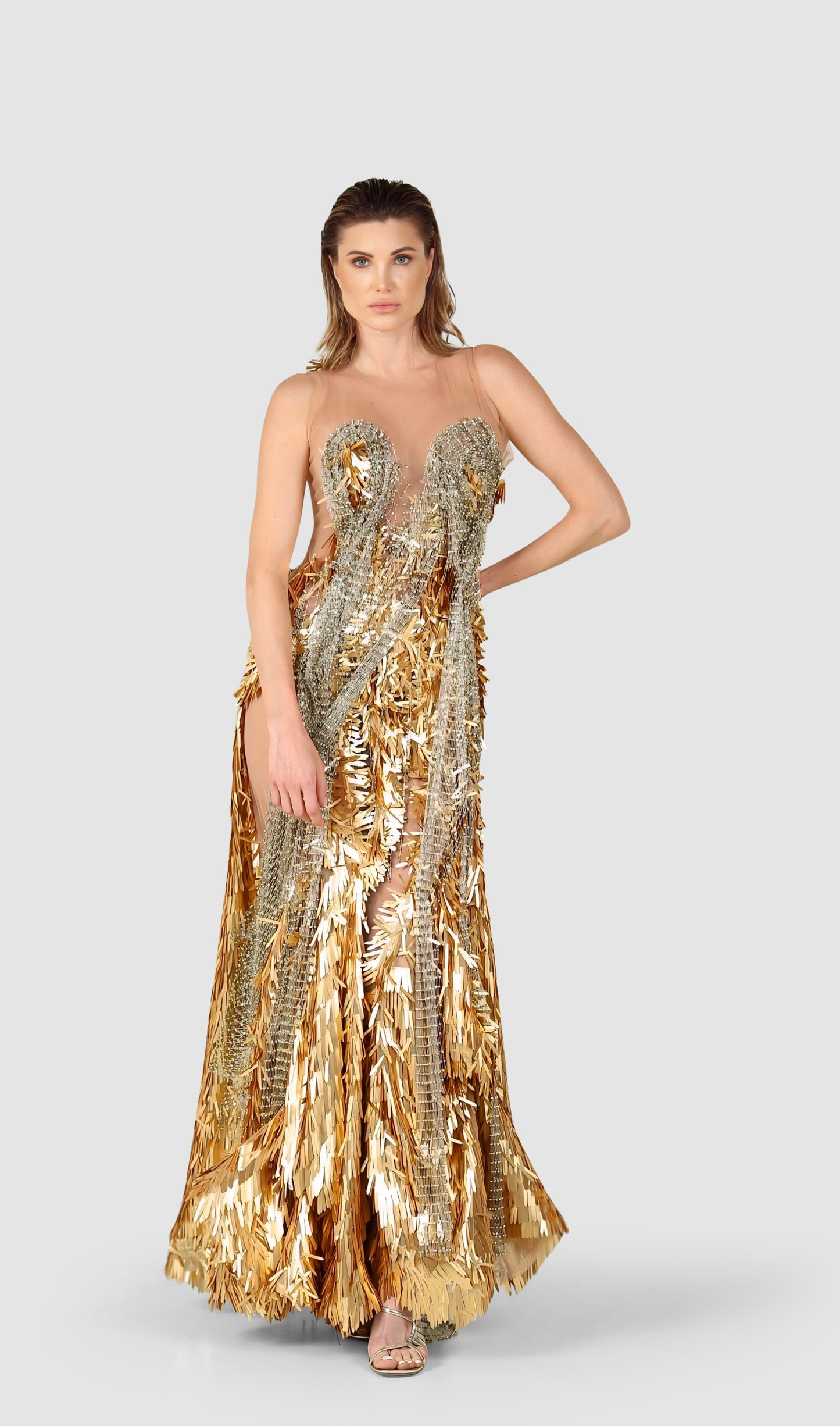 Gold metal Dress