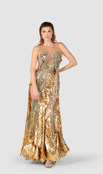 Gold metal Dress