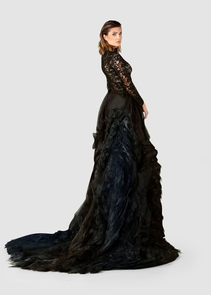 Obsidian Majesty Skirt – A Dramatic Statement in Organza