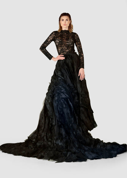 Obsidian Majesty Skirt – A Dramatic Statement in Organza