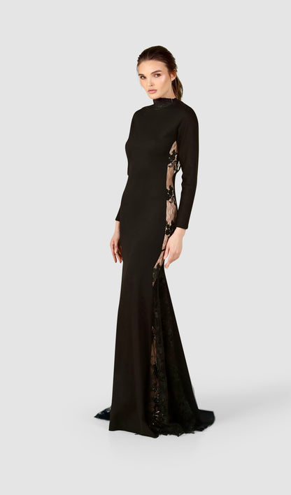 Noir Temptation Gown – A Bold Fusion of Elegance and Seduction