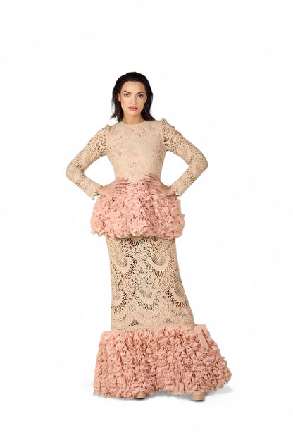 Pink gipure Dress