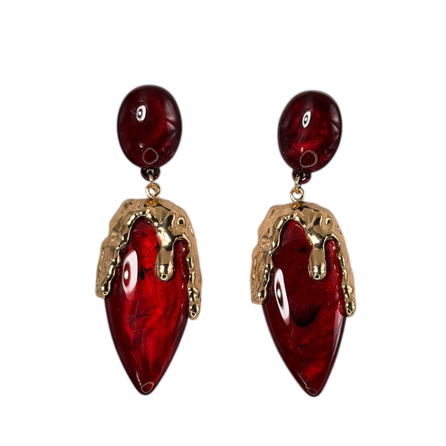 Molten Resin Drop Earrings