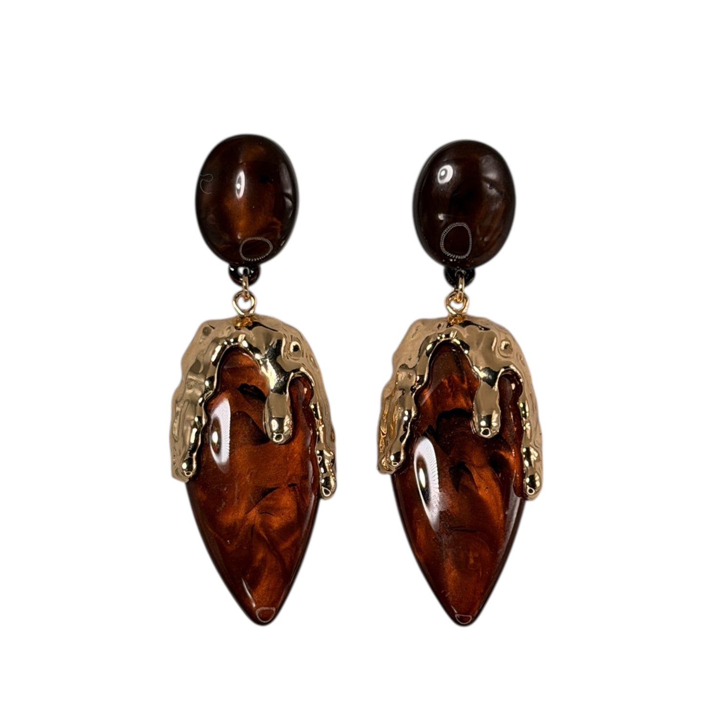 Molten Resin Drop Earrings