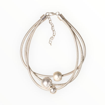 Triple Sphere Layered Collar Necklace