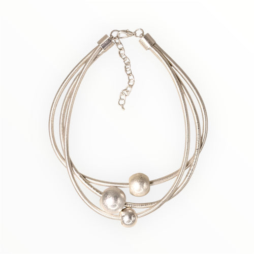 Triple Sphere Layered Collar Necklace