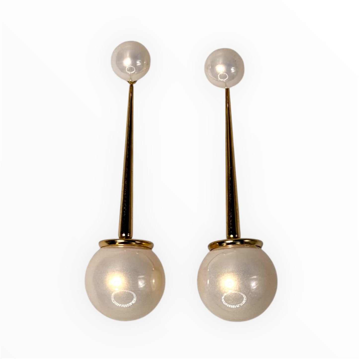 Linear Pearl Drop Earrings