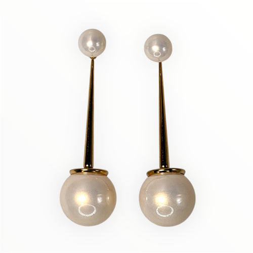 Linear Pearl Drop Earrings